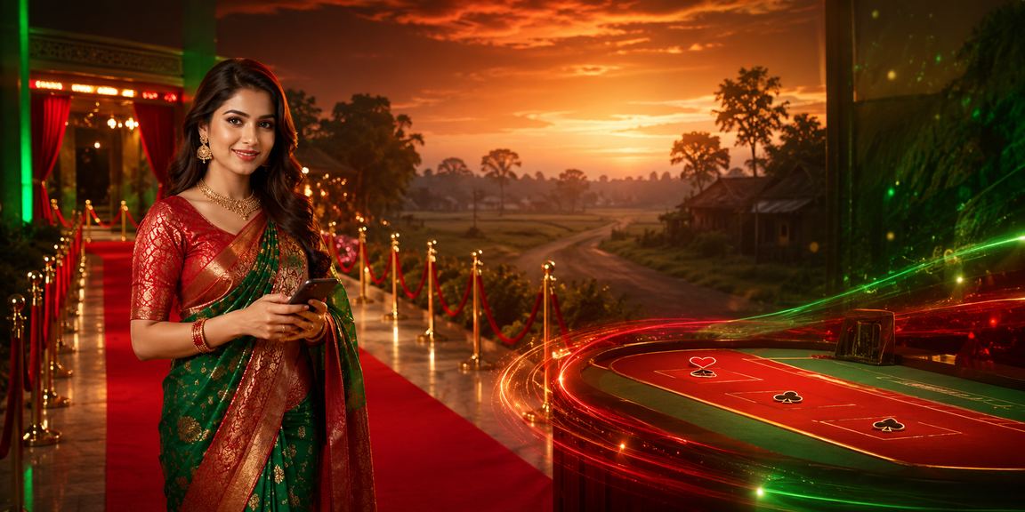 কুমিল্লায় শাড়ি পরিহিতা মডেলের আন্দার বাহার খেলার দৃশ্য